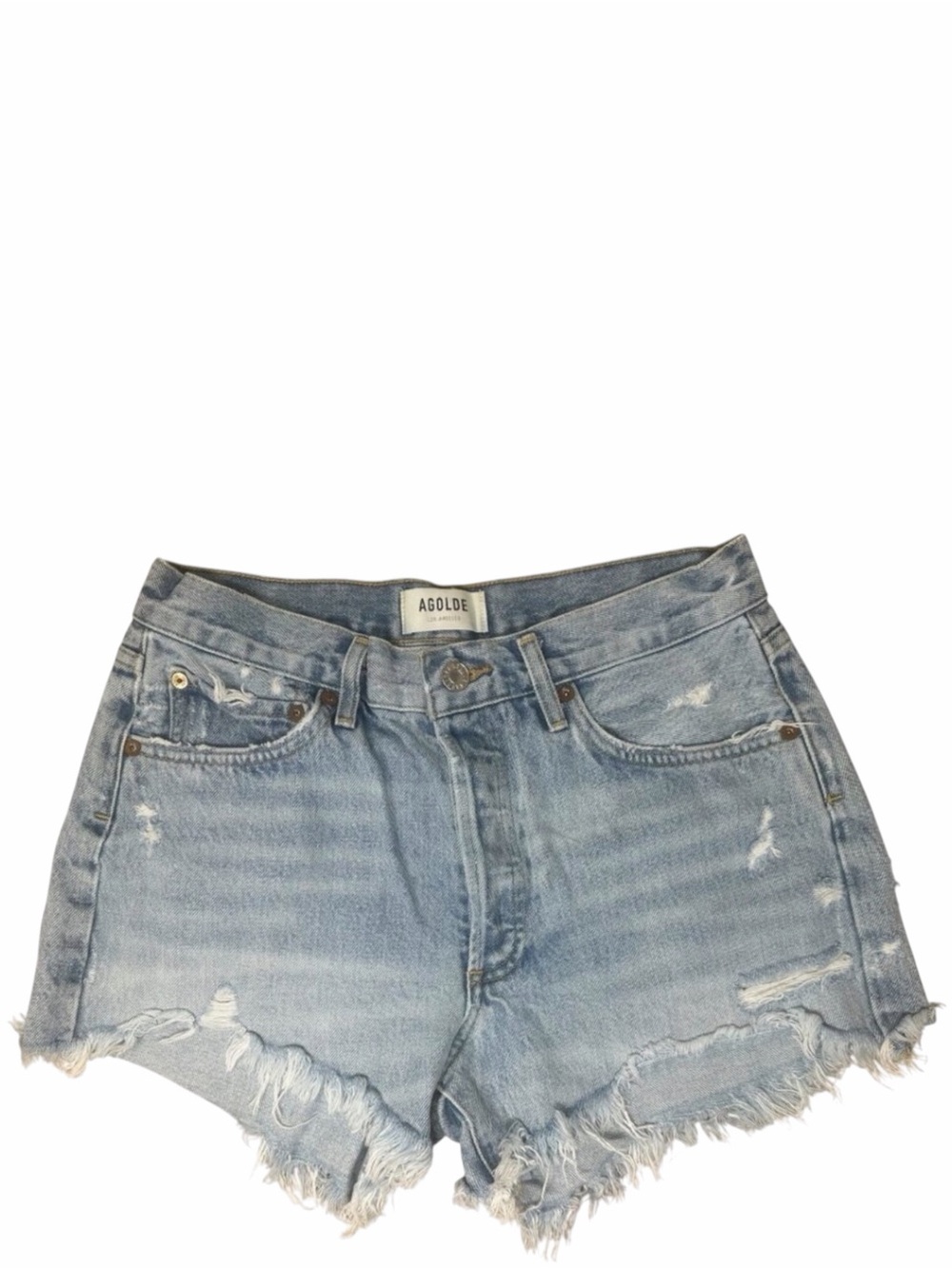 Agolde Parker Vintage Jean Shorts Size 27 In Swapmeet Wash Cut Off Distressed